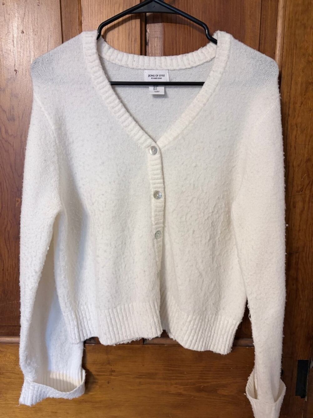 Song of Style Creamy White V-Neck Button Front Cardigan